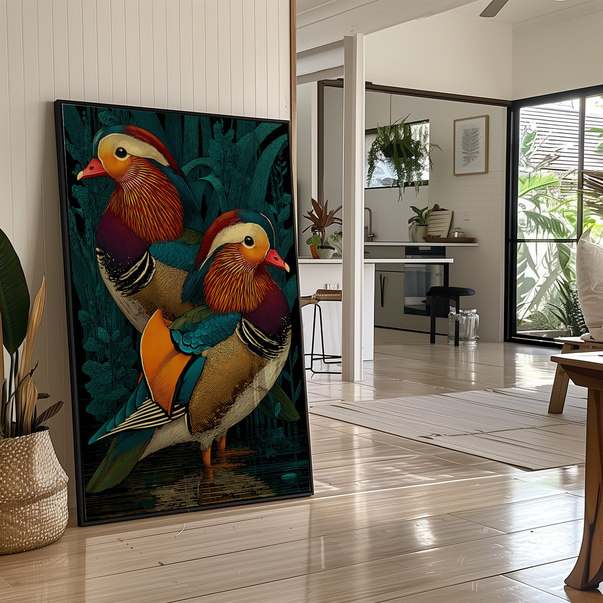 Mandarin Ducks in the Reeds