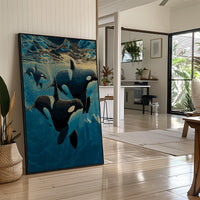 Orca Pod Below the Surface