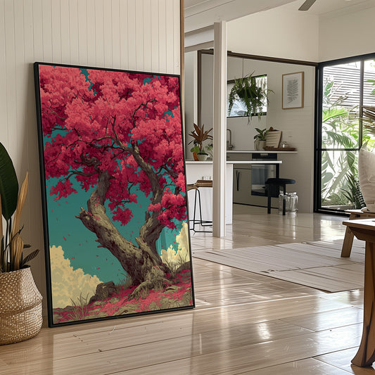Blossoms Against a Teal Sky