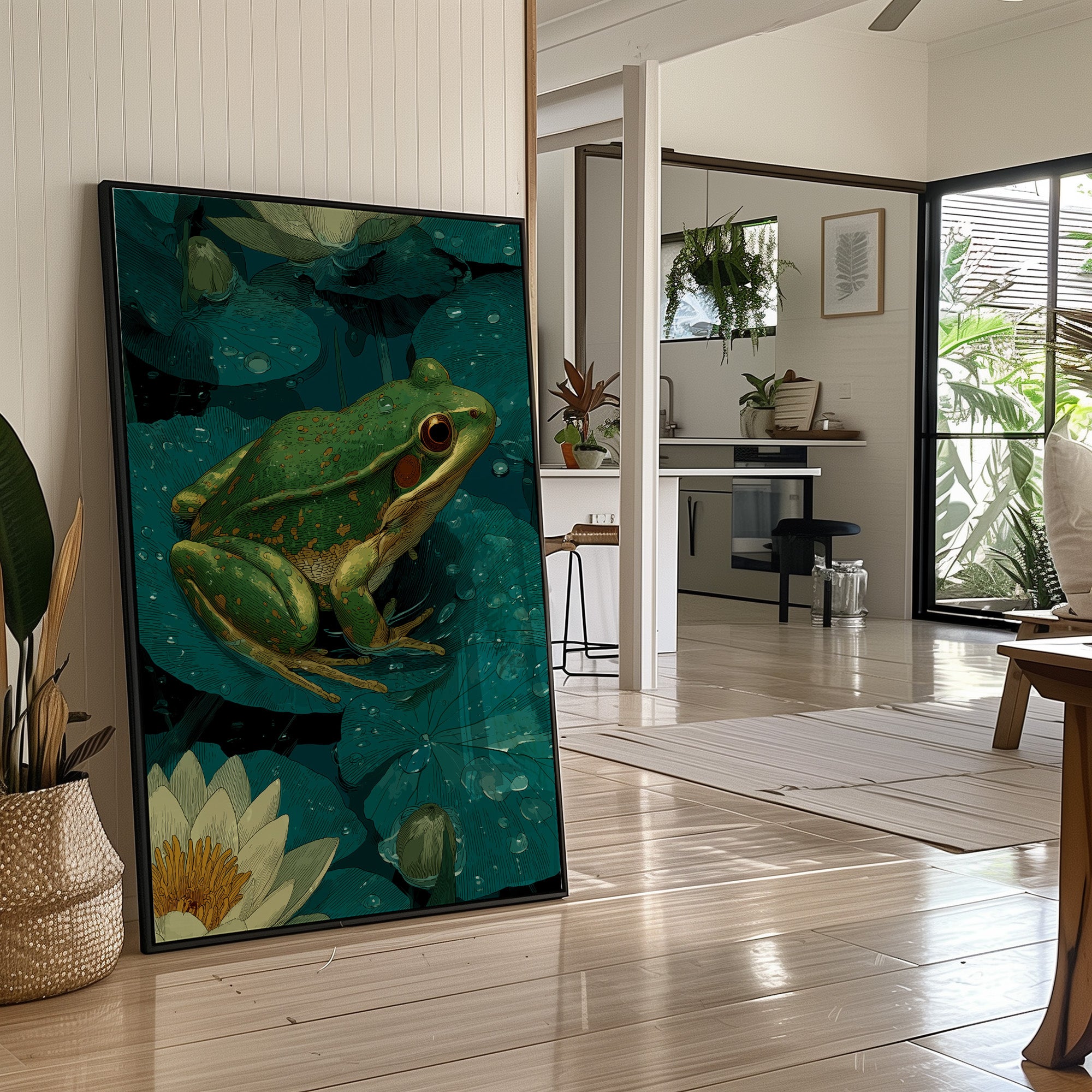 Frog Among the Lily Pads
