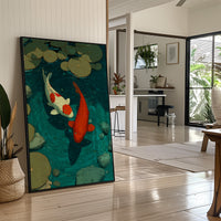 Koi Circling the Lily Pads