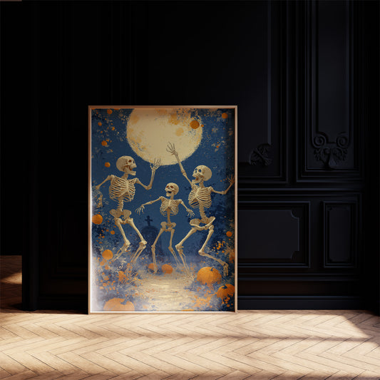 Skeletons Dance Beneath the Harvest Moon