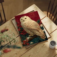 Snowy Owl in Winter Red