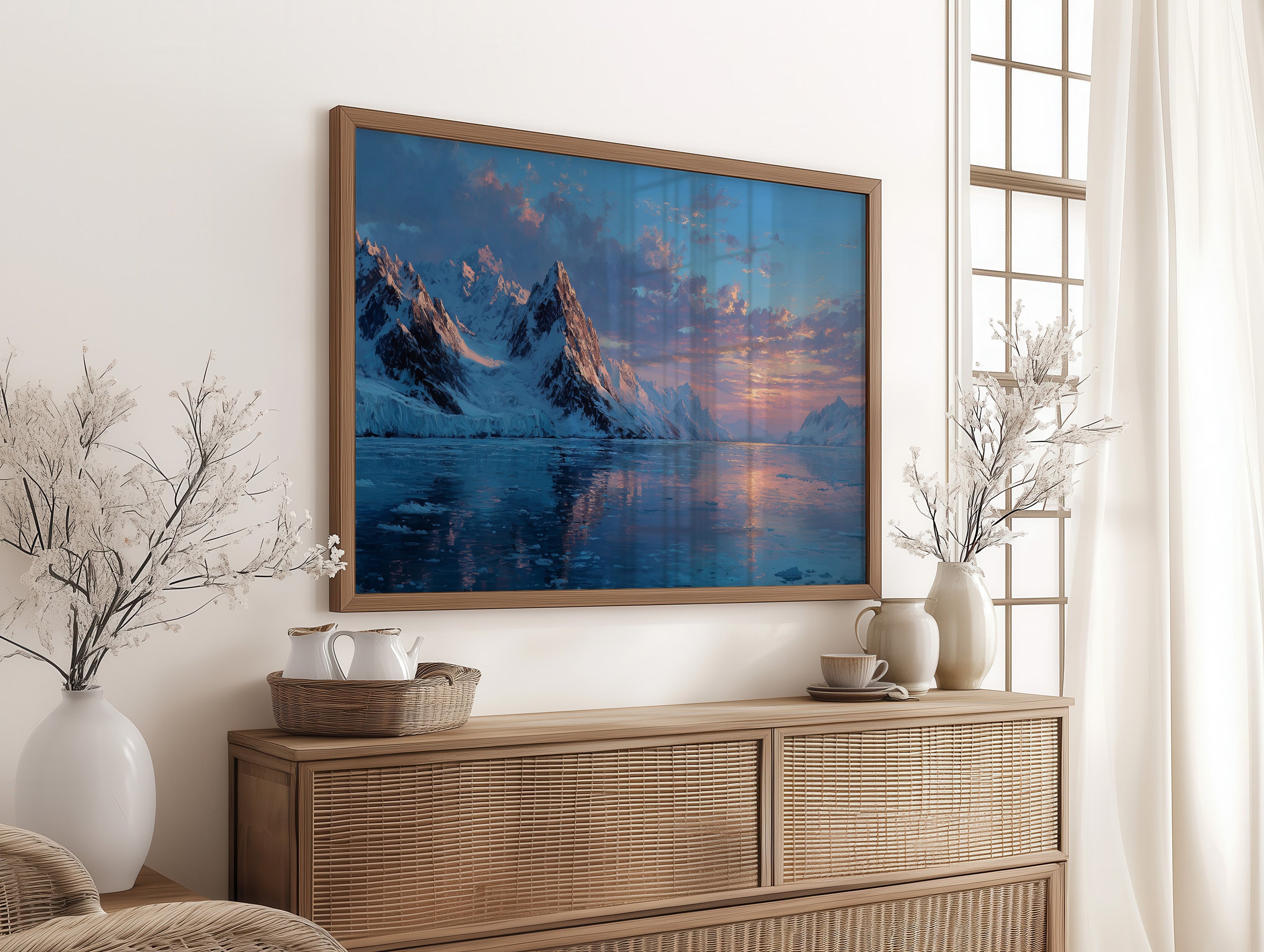 Glacial Sunset Reflections