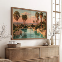 Desert Oasis at Sunset
