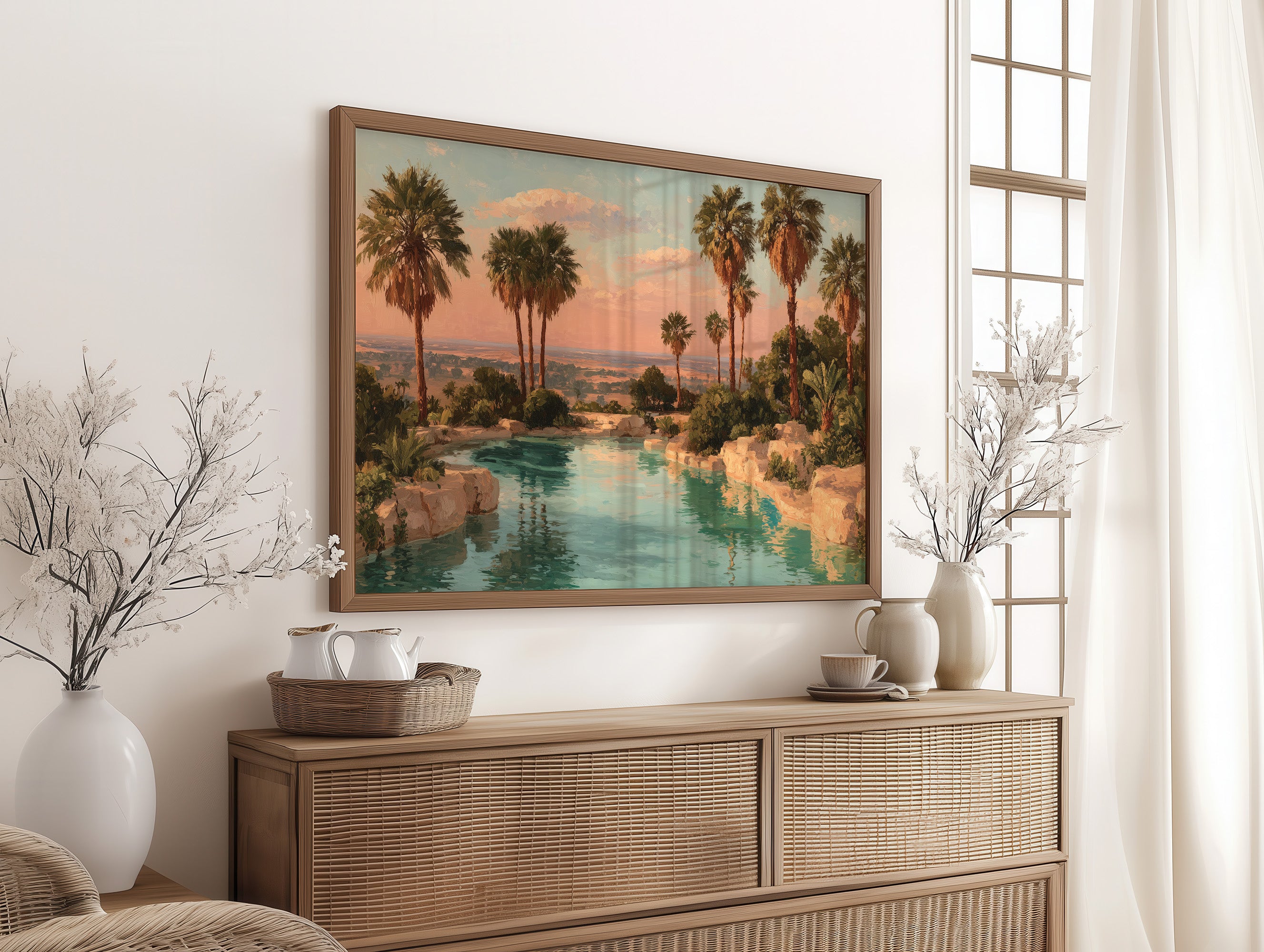 Desert Oasis at Sunset