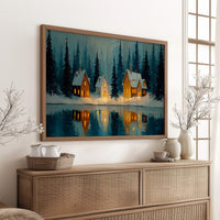 Cabins by the Winter Lake
