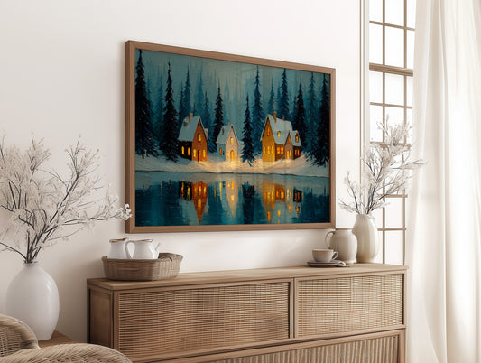 Cabins by the Winter Lake