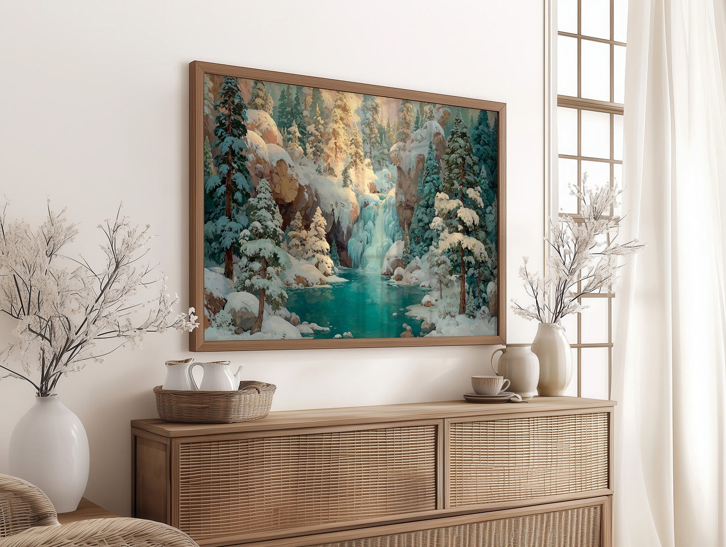 Frozen Falls in the Pines