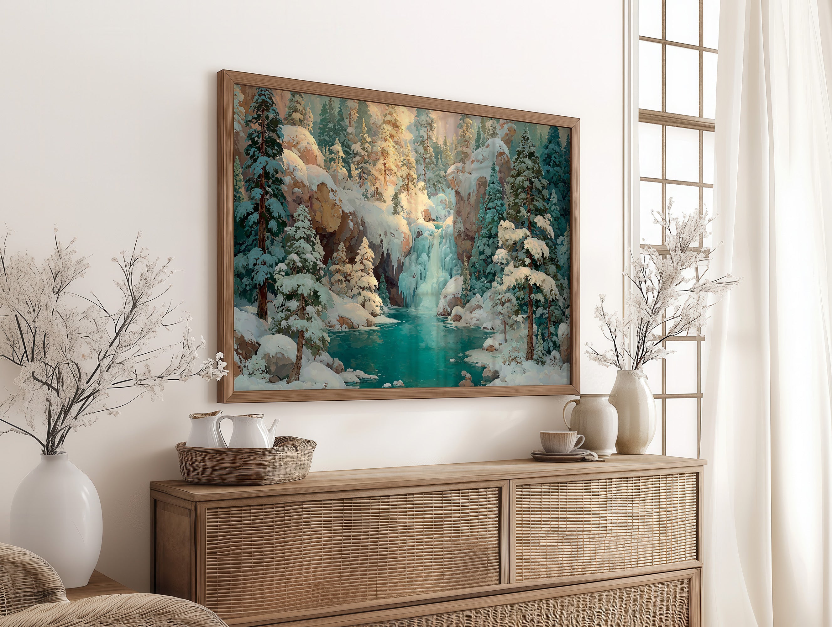 Frozen Falls in the Pines