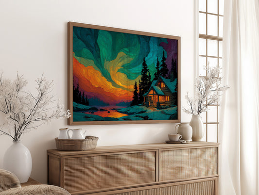 Cabin Beneath the Aurora