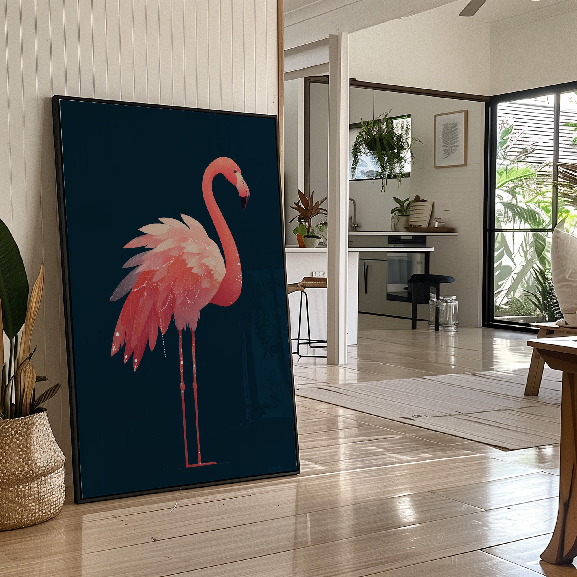 Flamingo Draped in Starlight