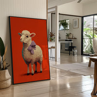Sheep with a Lavender Bow