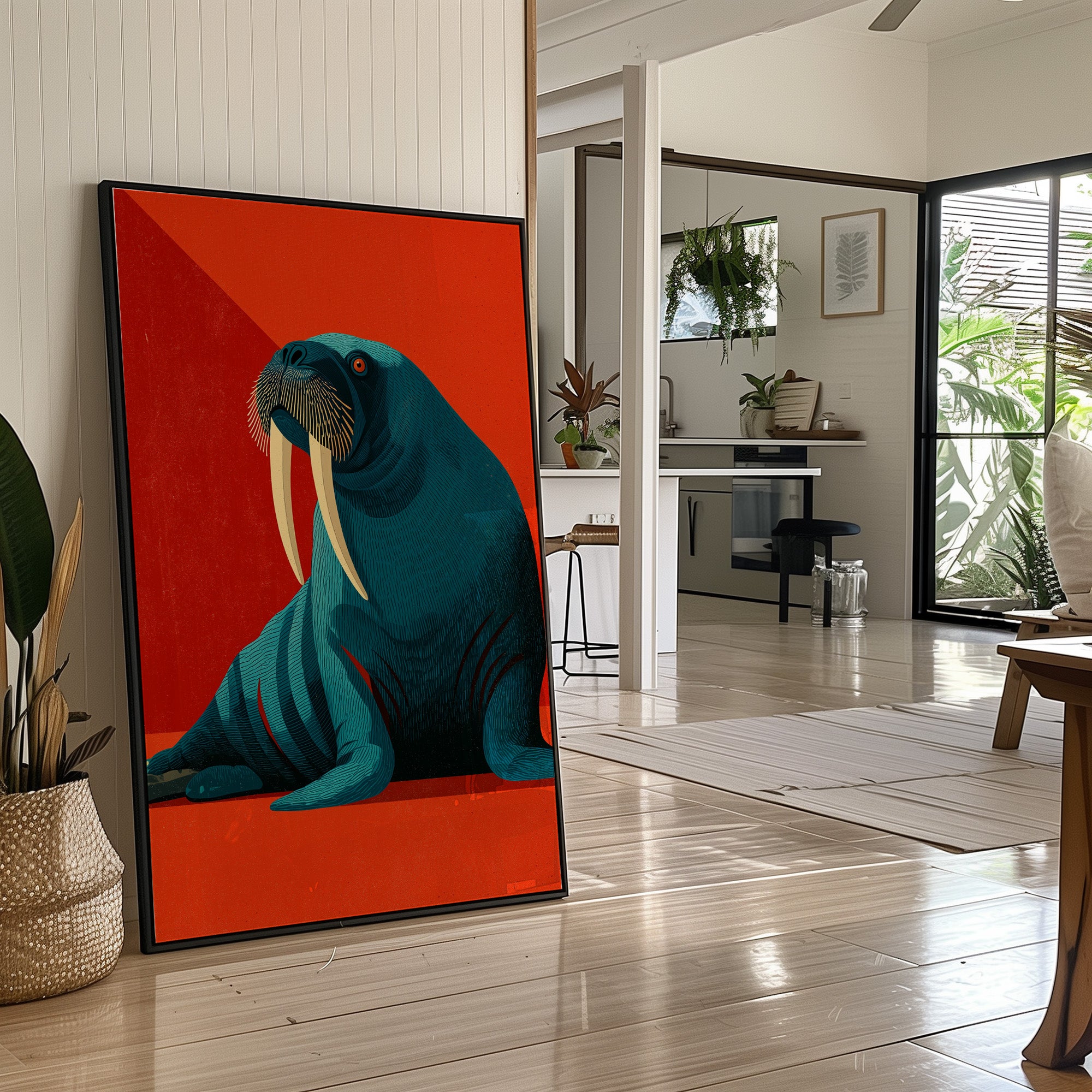 Walrus, Tusks and Crimson Shadow