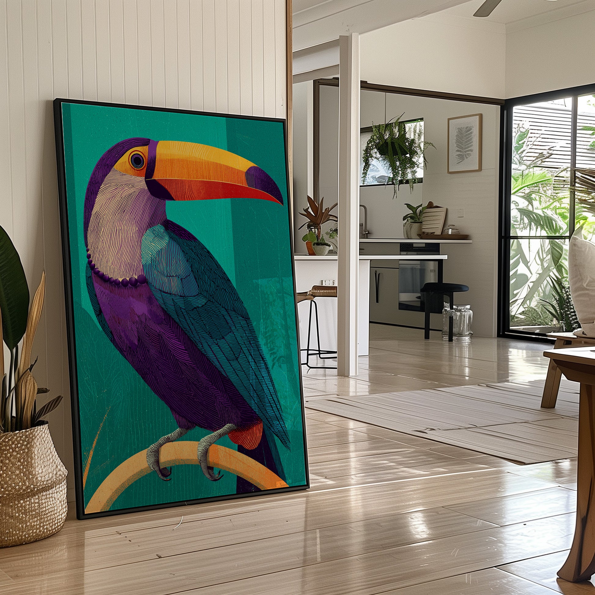 Toucan, Teal and Plum