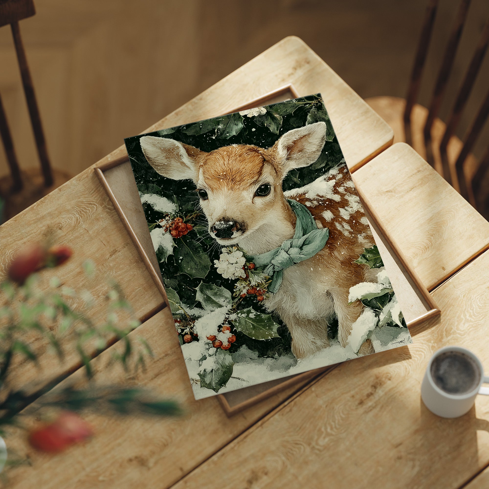 Fawn in the Falling Snow