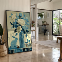 Blue Hare, Roses in Cut Glass