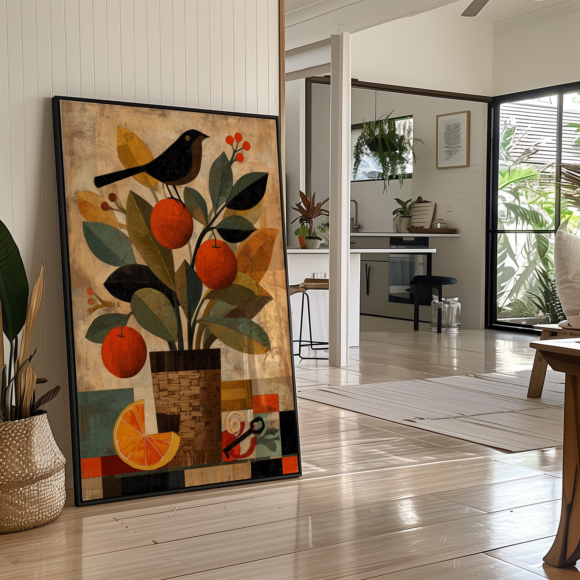 Orange Tree and Blackbird