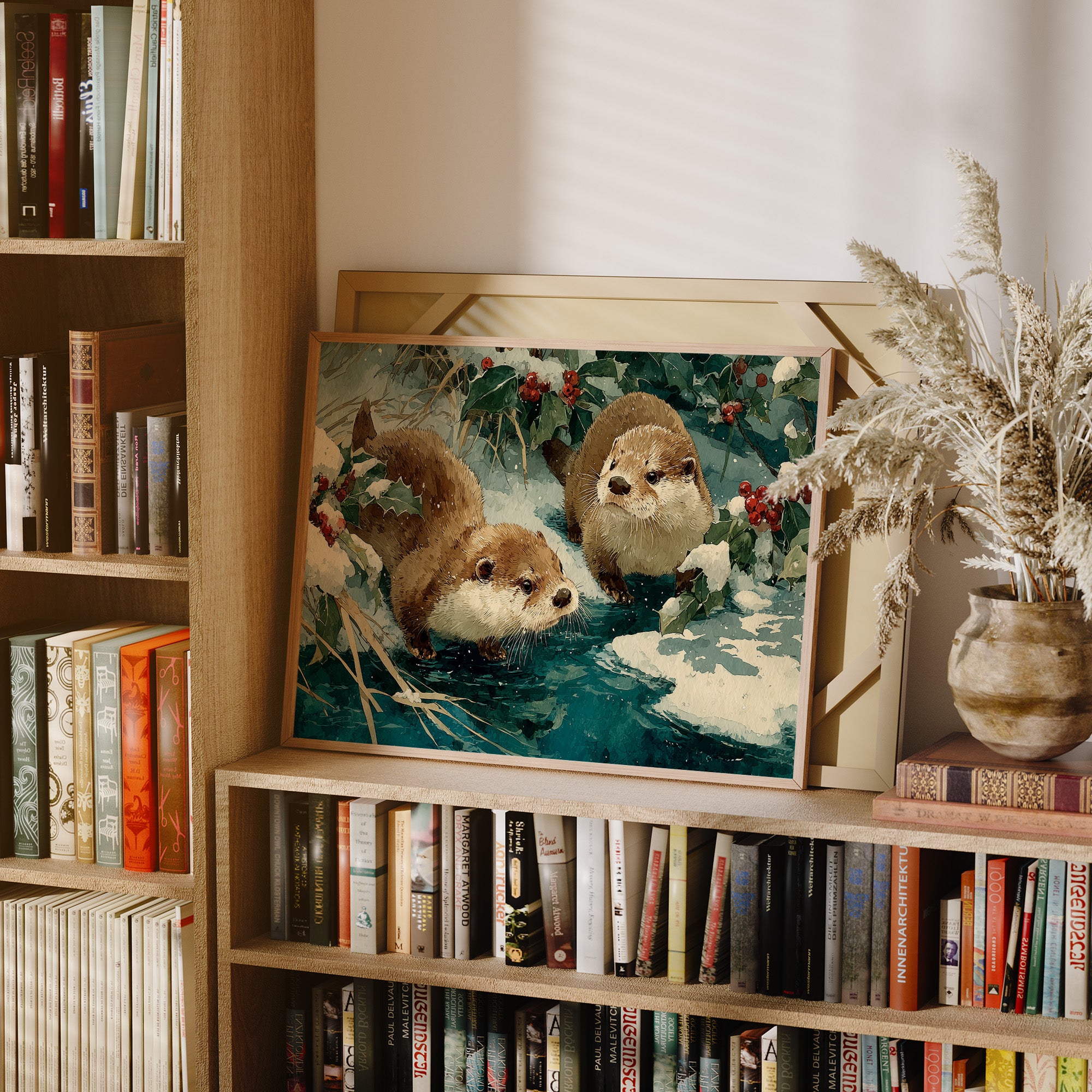 Two Otters, One Winter Stream