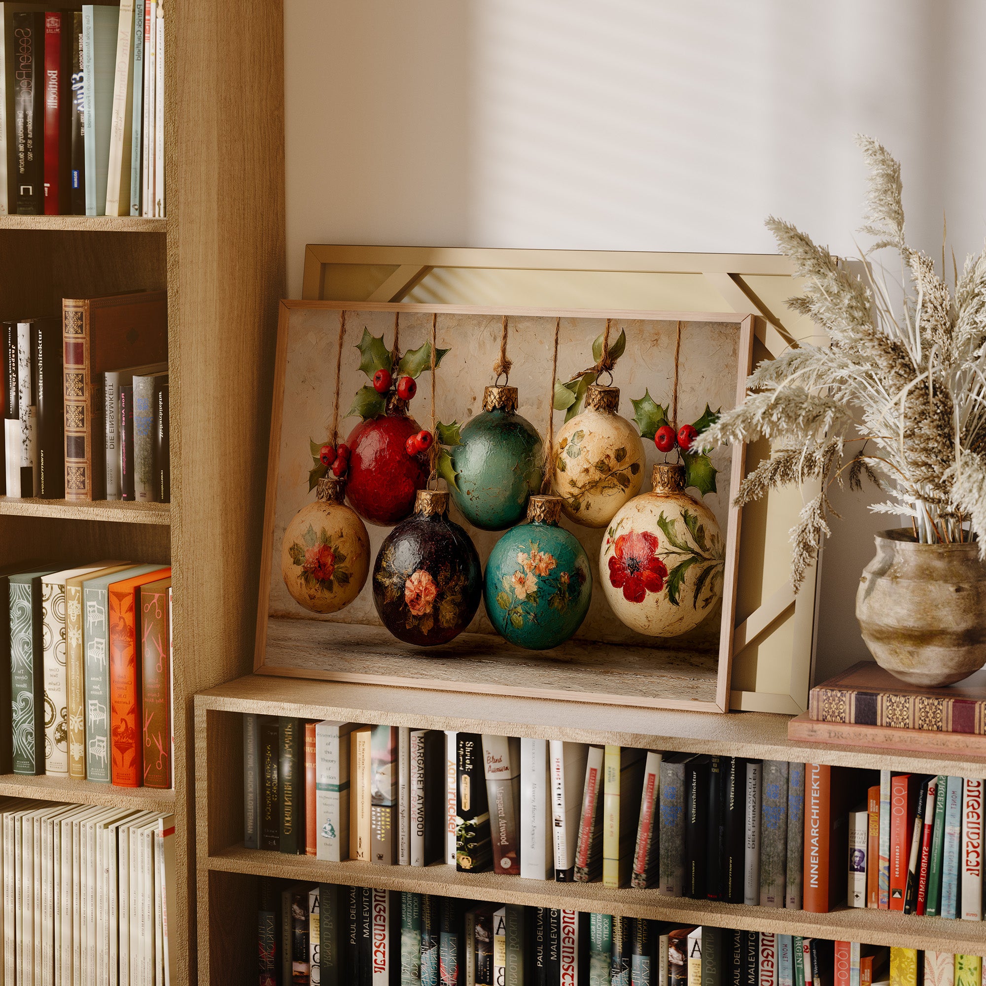 Holly Berries and Painted Baubles