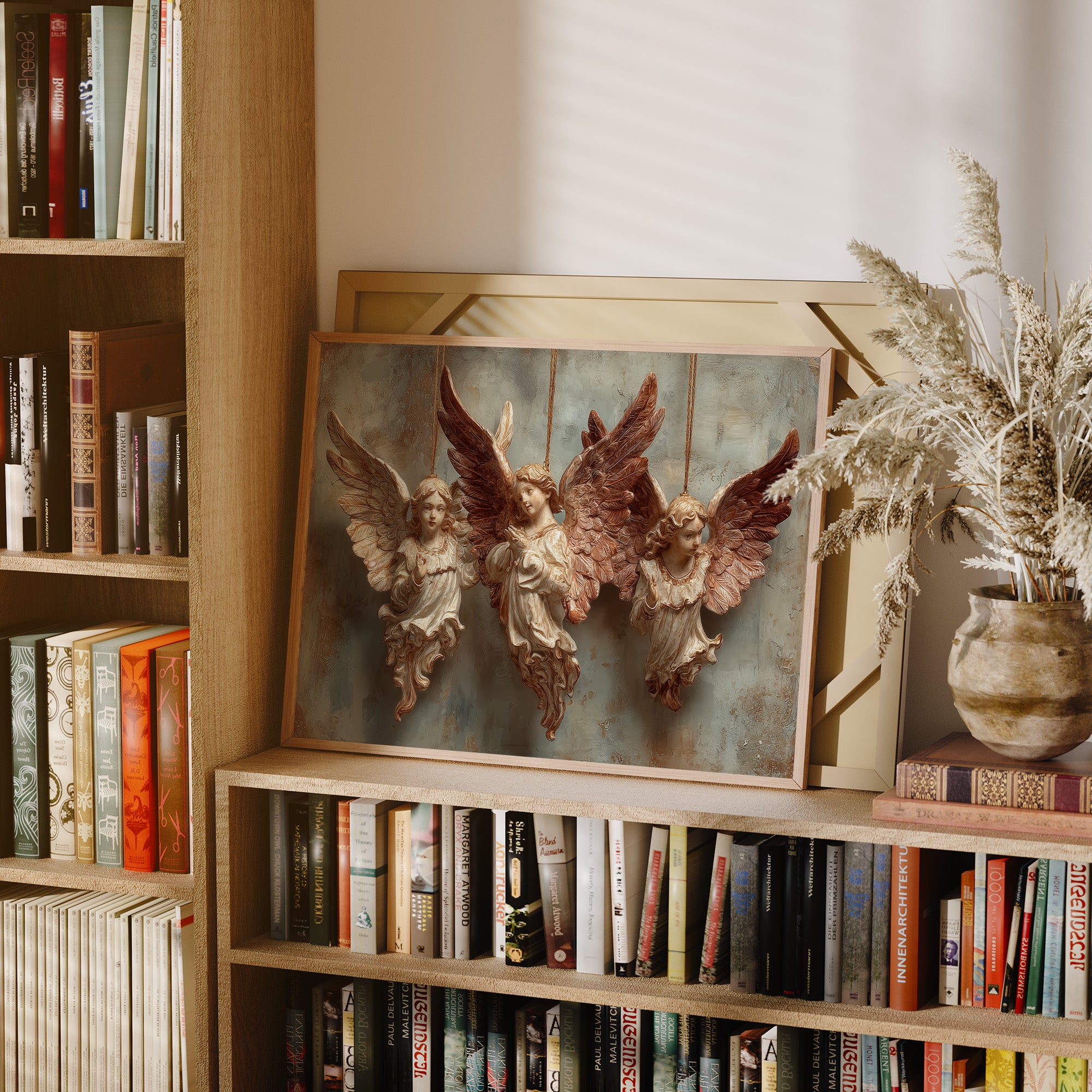 Three Carved Angels on Strings