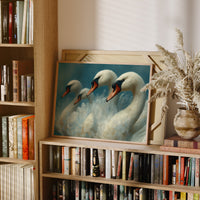 A Gathering of Swans in Teal