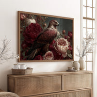 Hawk Nestled Among the Roses