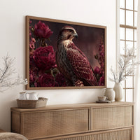 Falcon Among Garden Roses