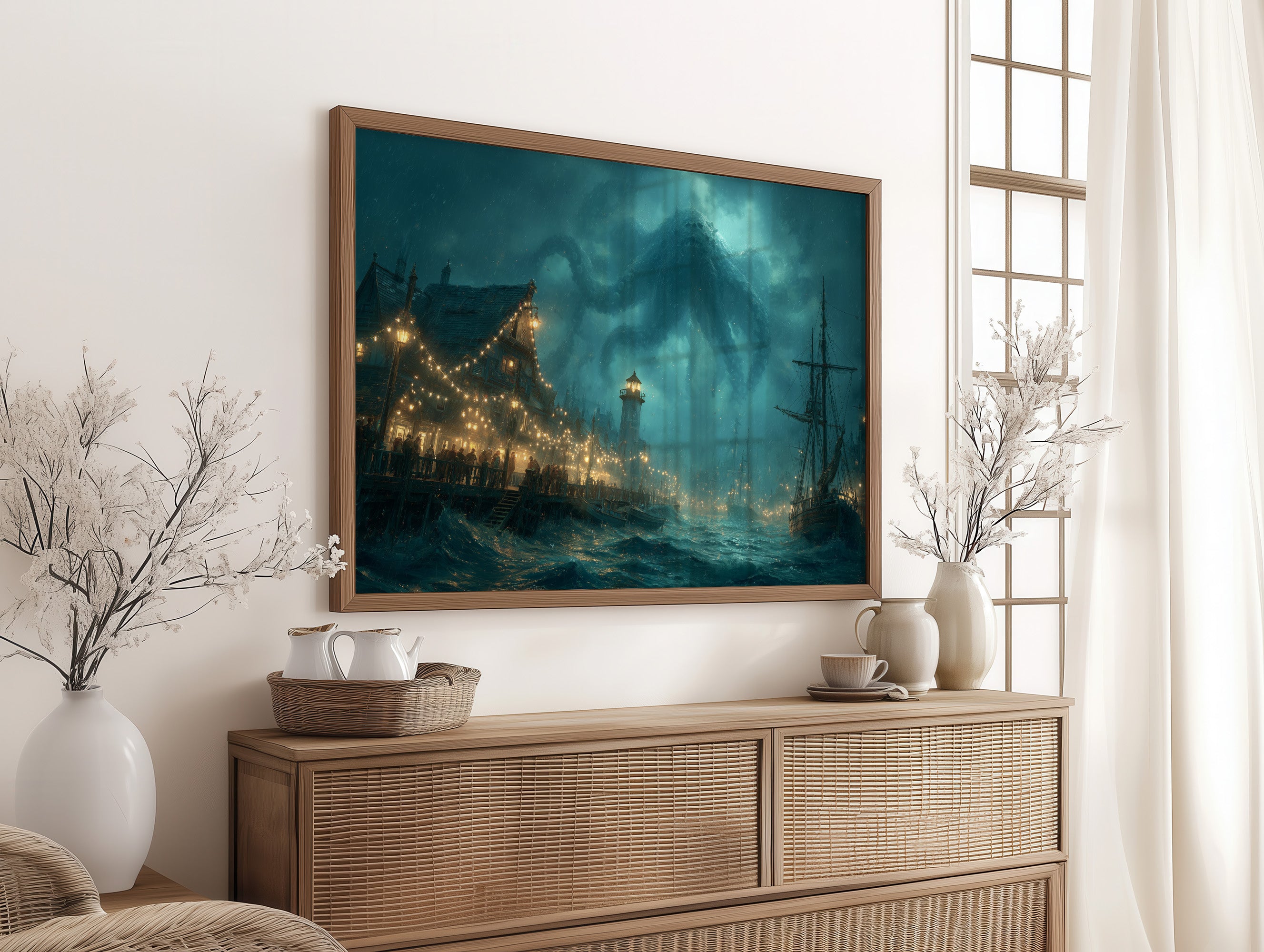 Kraken Looms Over Harbor Town