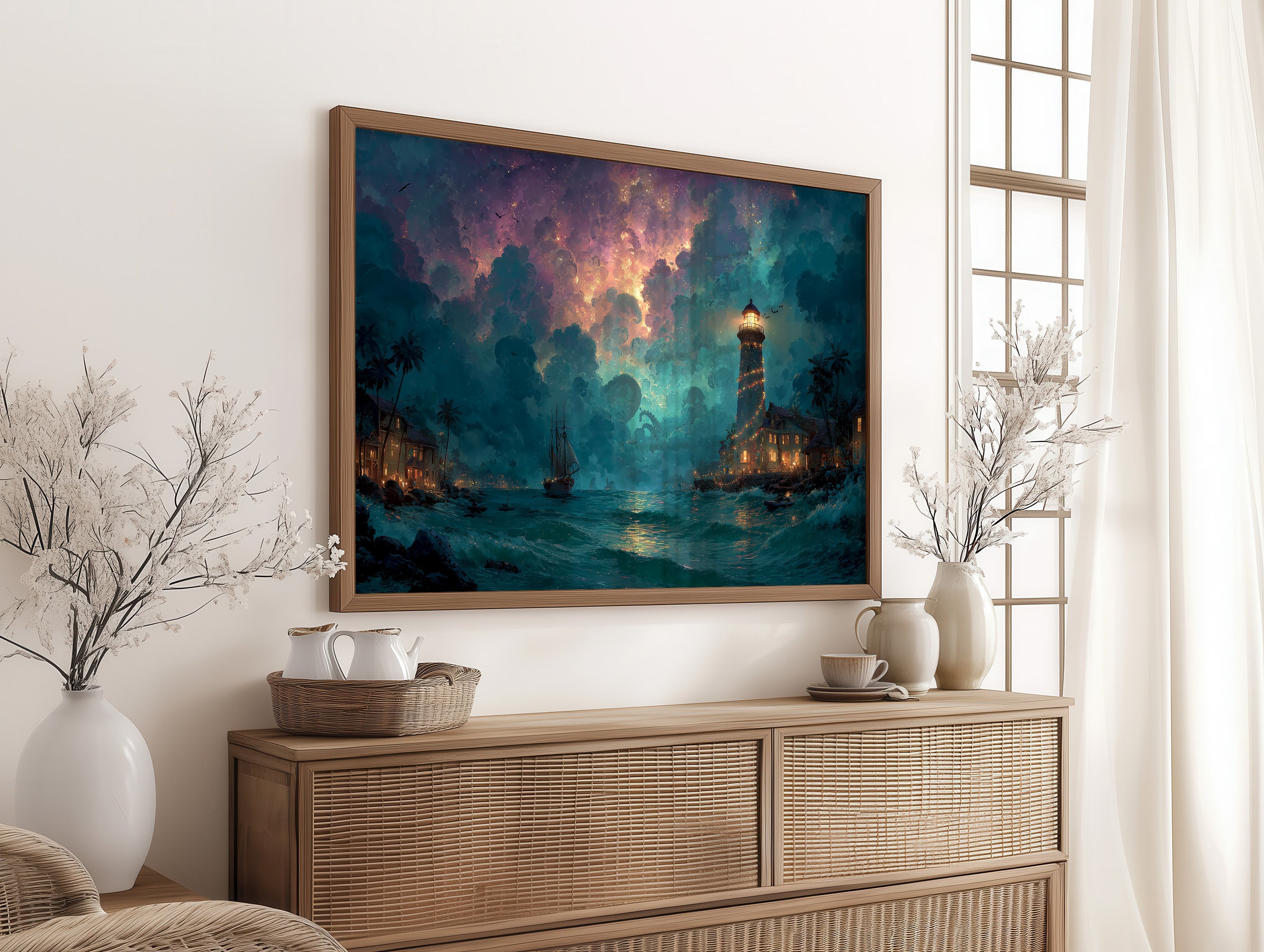 Lighthouse Beneath the Kraken's Sky