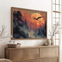 Pterodactyl Against the Harvest Moon