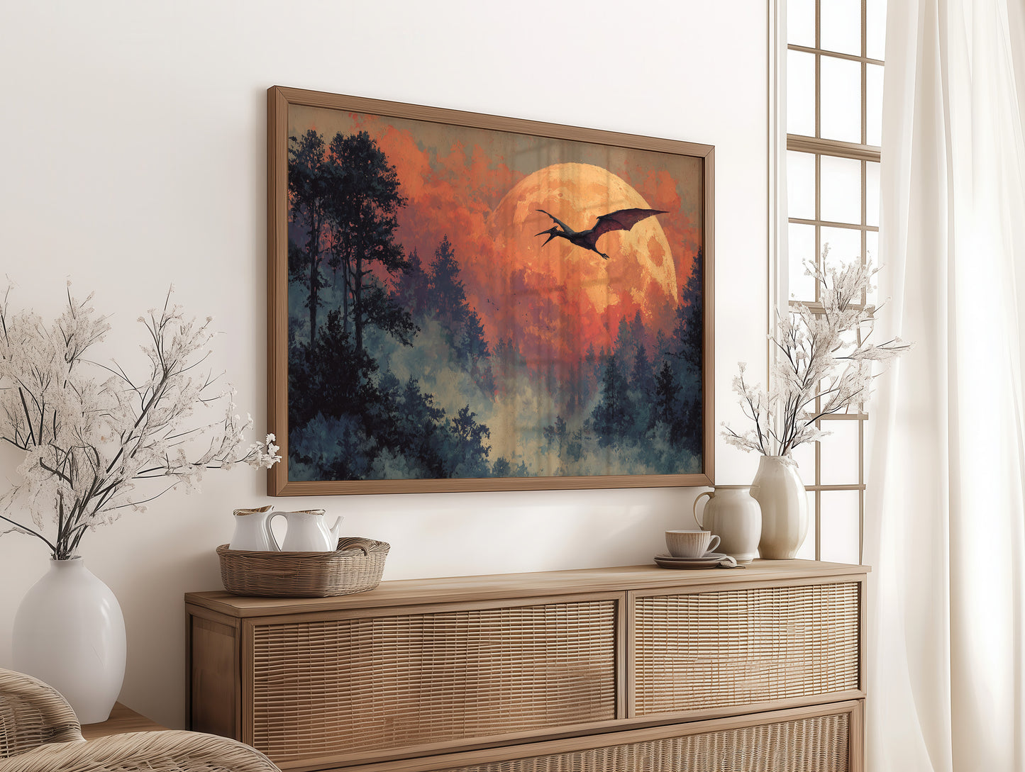 Pterodactyl Against the Harvest Moon