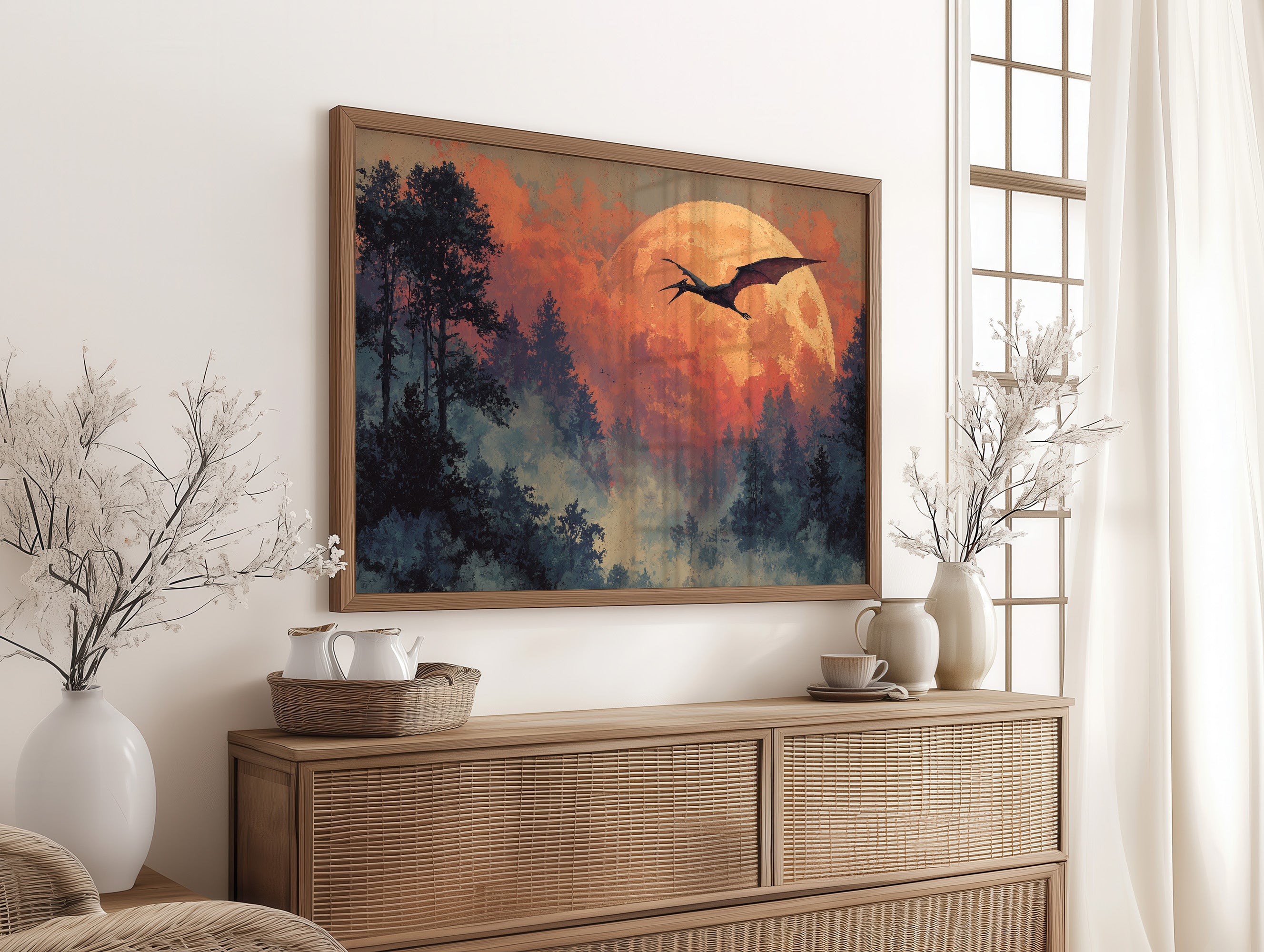 Pterodactyl Against the Harvest Moon