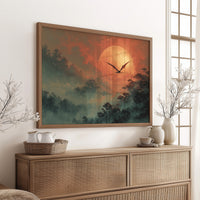 Pterodactyl Soaring Past a Blood Moon