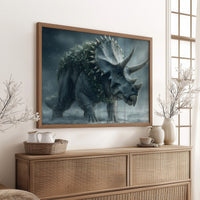 Triceratops in a Winter Wreath
