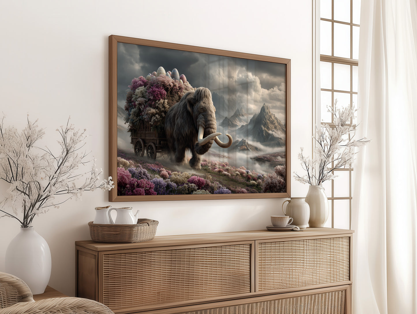 Mammoth's Blossom-Draped Easter Cart