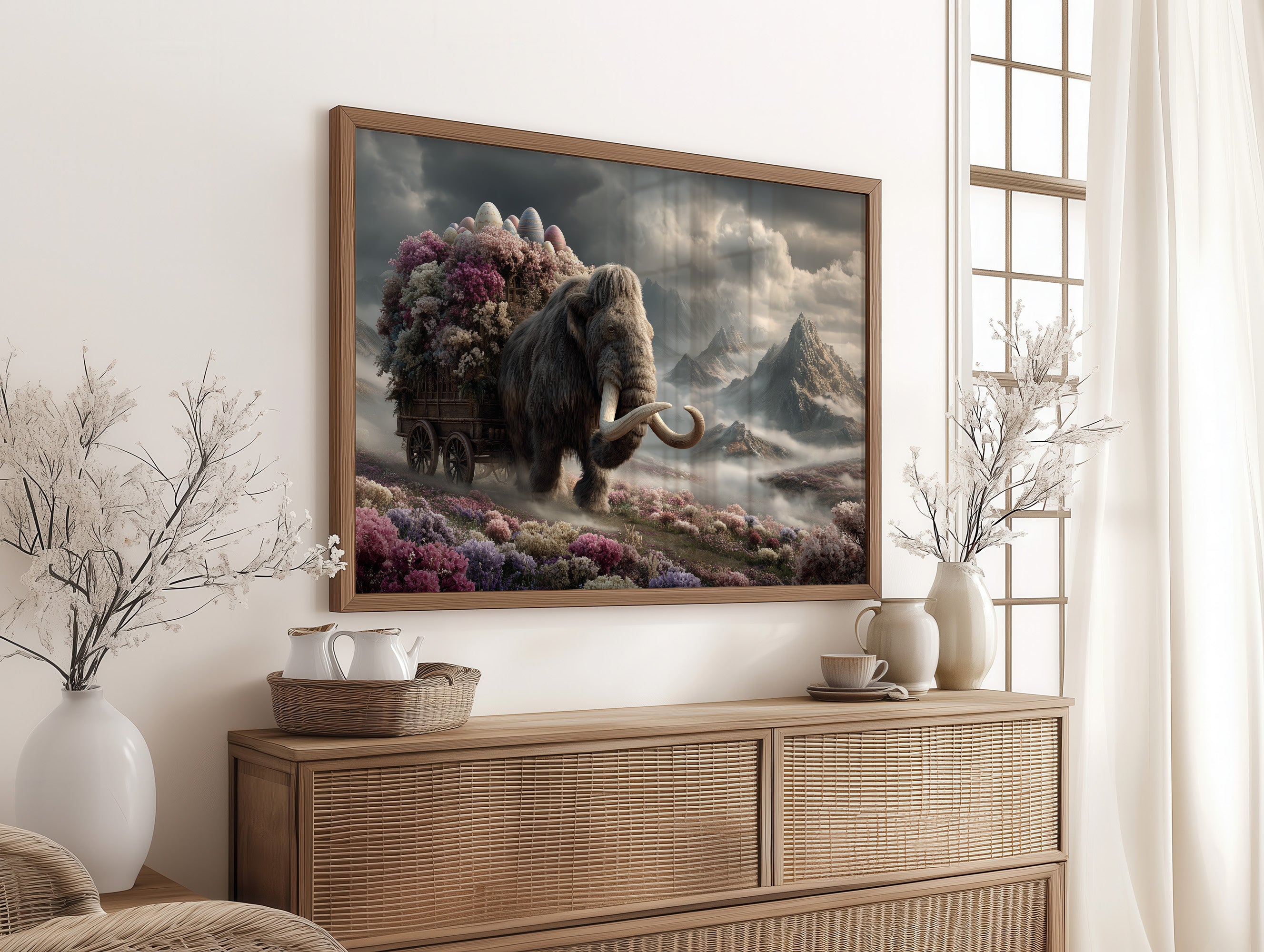 Mammoth's Blossom-Draped Easter Cart