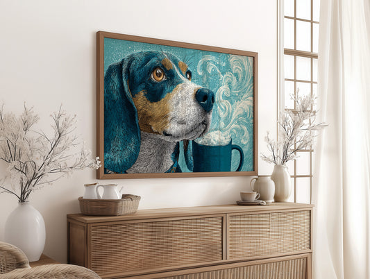 Beagle and the Steaming Mug