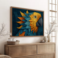 Macaw in Golden Feather Mosaic