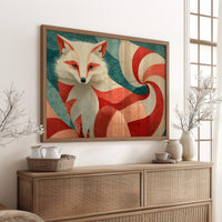 Nine-Tailed Fox in Crimson Swirls