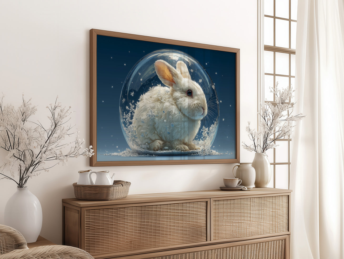Rabbit Inside a Snow Globe