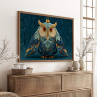 Ornament Owl in Blue and Gold