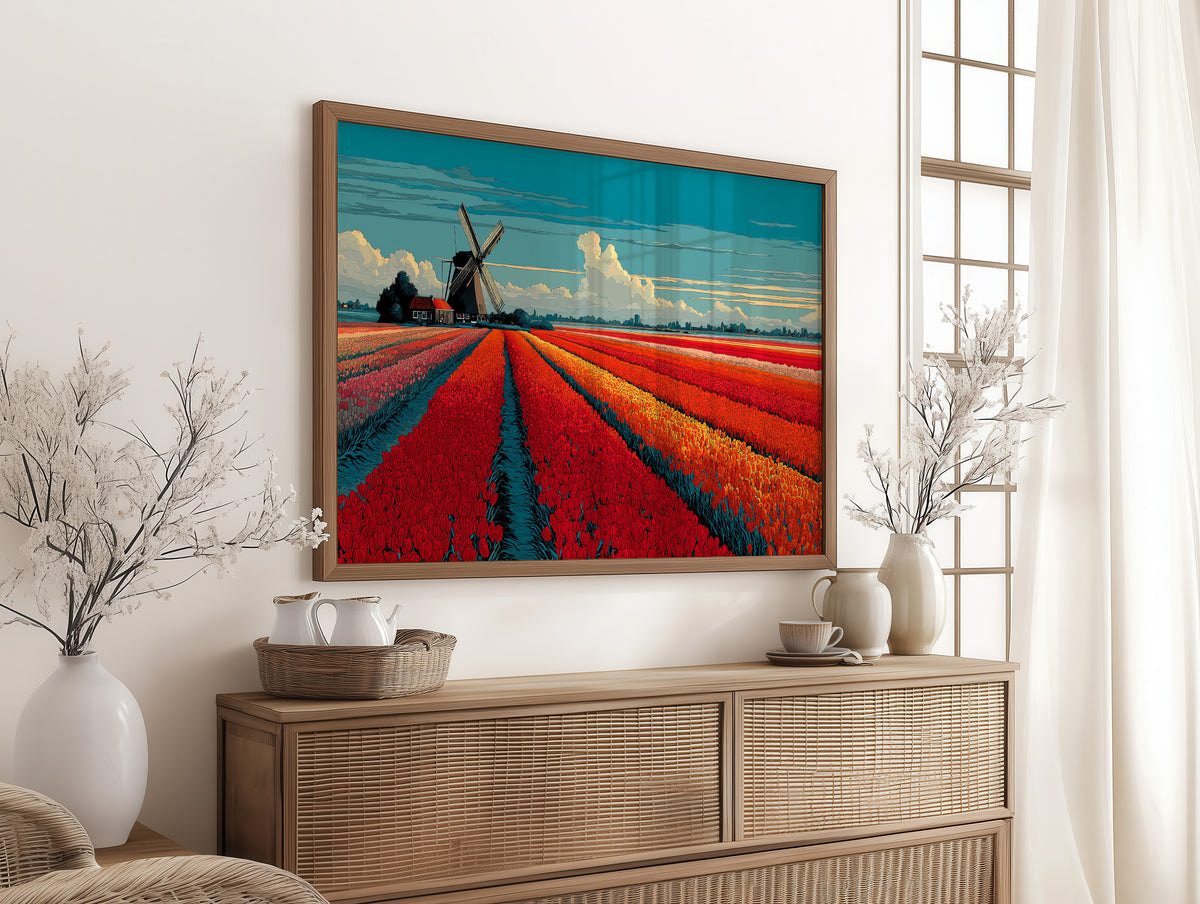 Tulips in Formation, Windmill on Duty