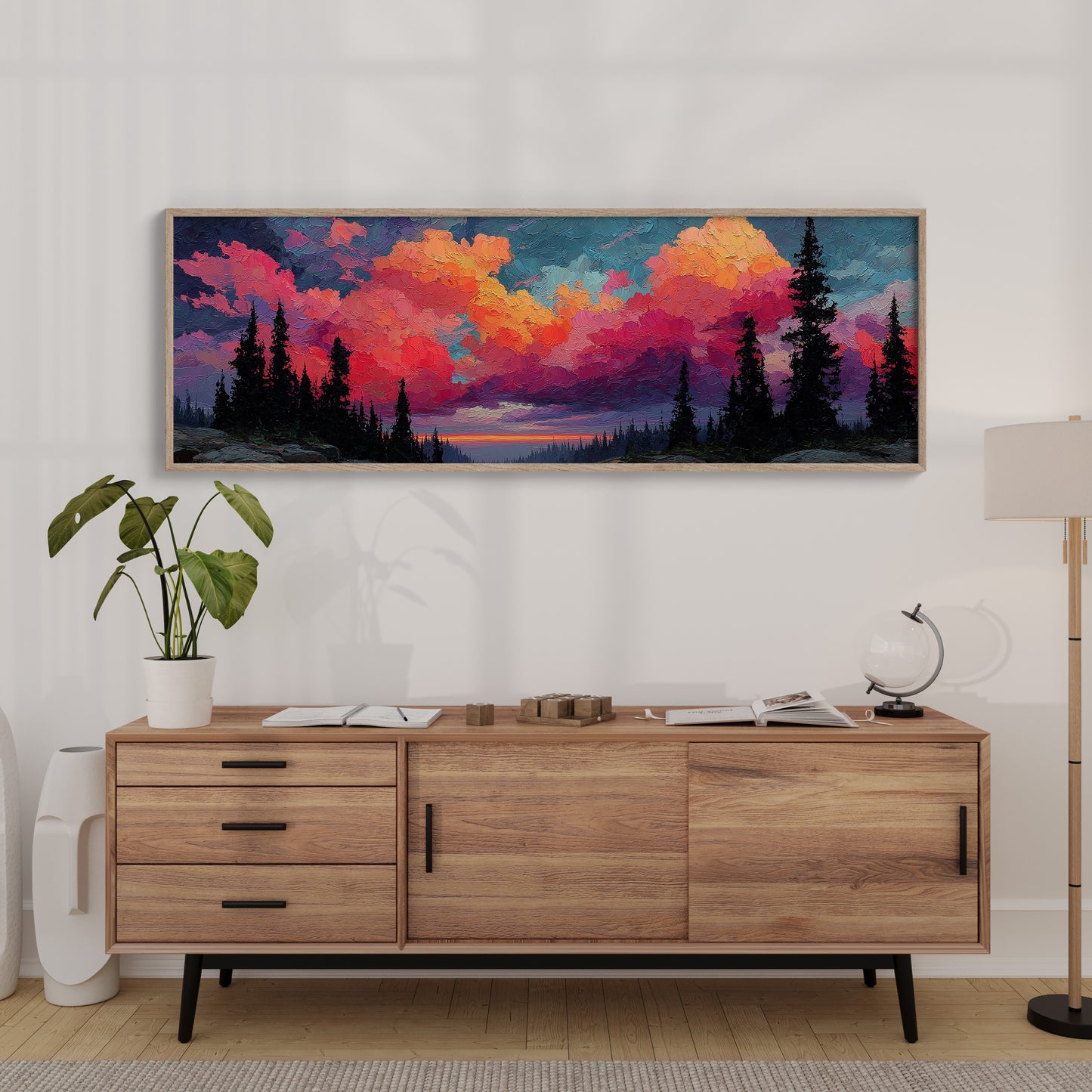 Crimson Skies Over Silent Pines