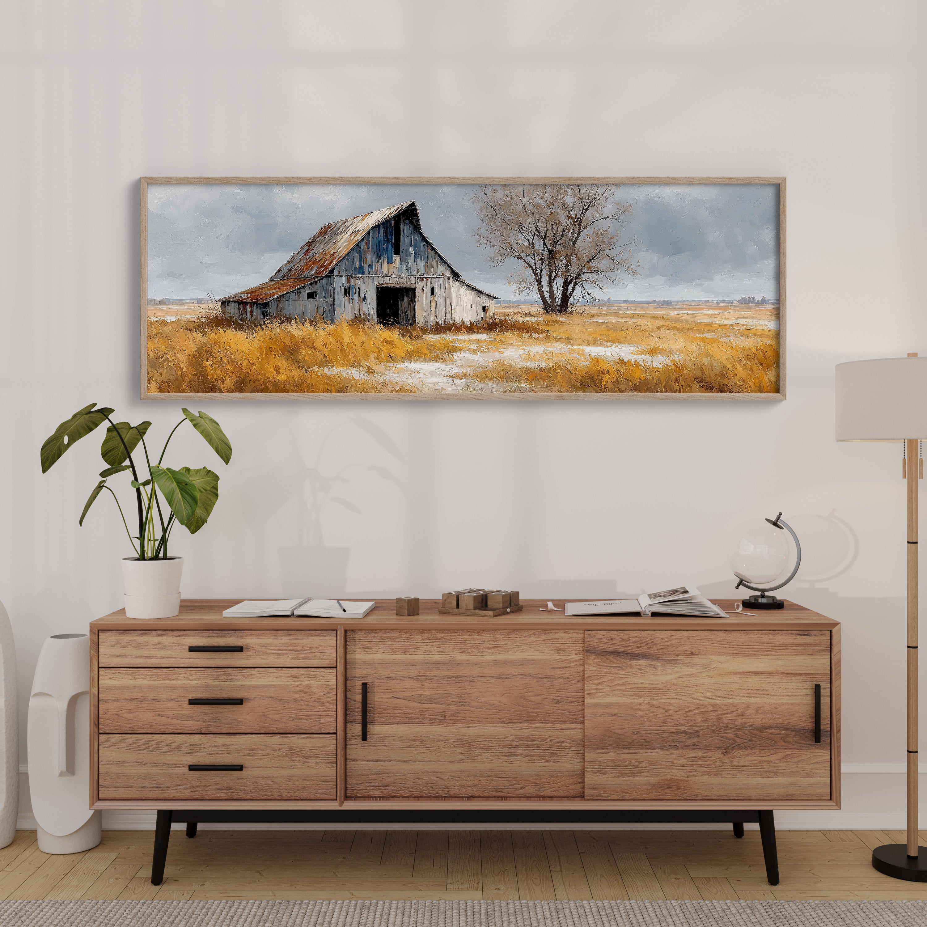 Weathered Barn Beneath Gray Skies