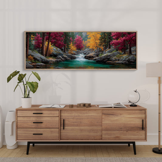 Autumn Waters Through Crimson Pines