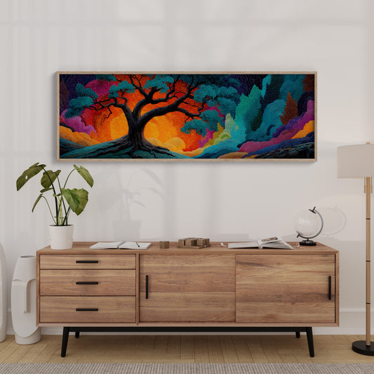 Ember Sky Beneath the Ancient Oak