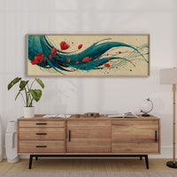 Petals Adrift on Teal Currents