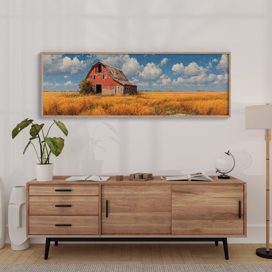 Golden Fields Red Barn