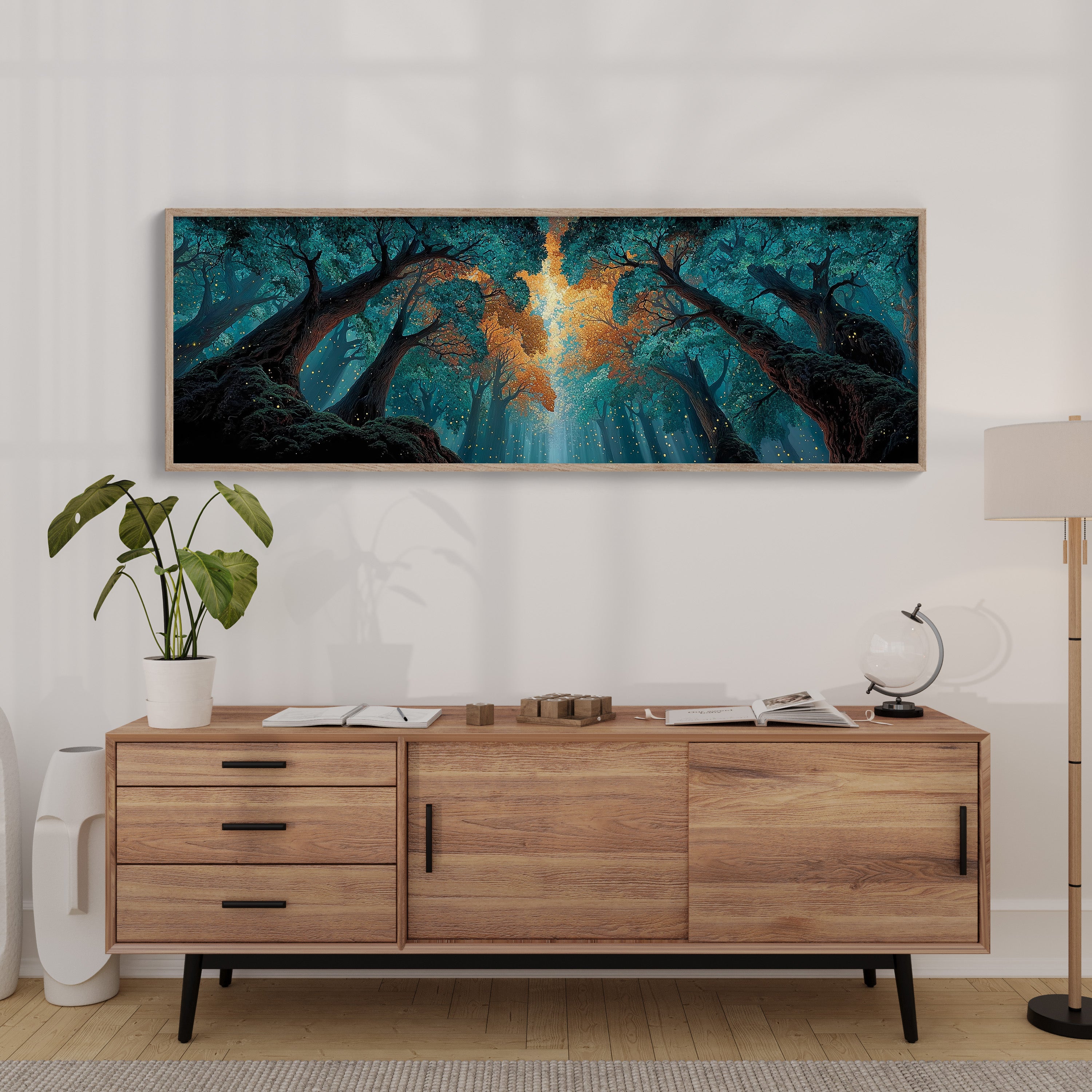 Golden Light Through the Enchanted Forest